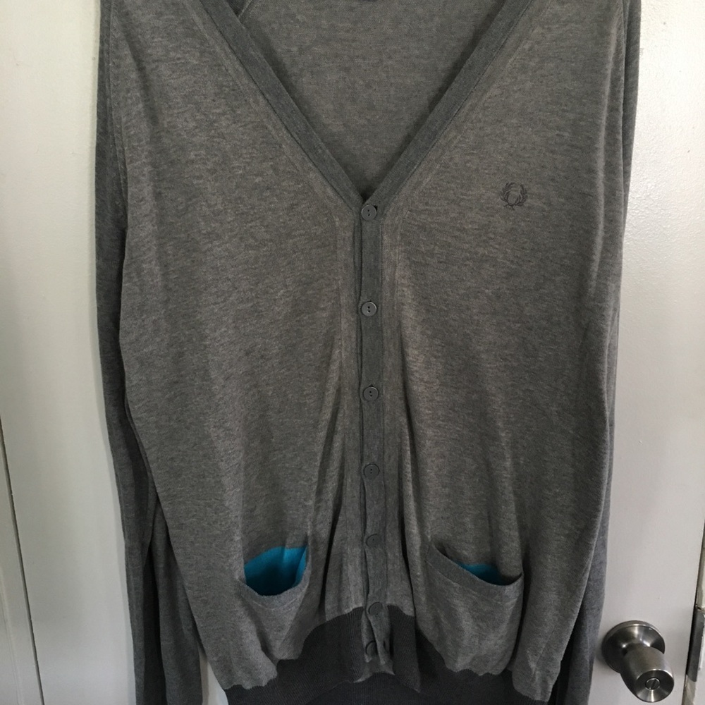 Fred Perry gray cardigan